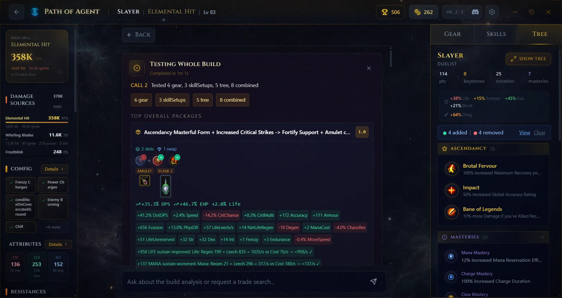 Unified analysis testing whole-build packages with cross-pathway stat diffs